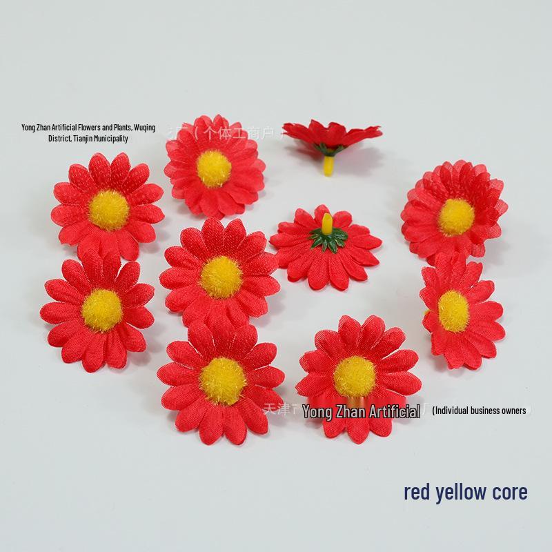 Silk Daisy Chrysanthemum Flowers 4cm for Children's Day Dance Wreath, Wristband, Flower Box, and DIY Arrangement.