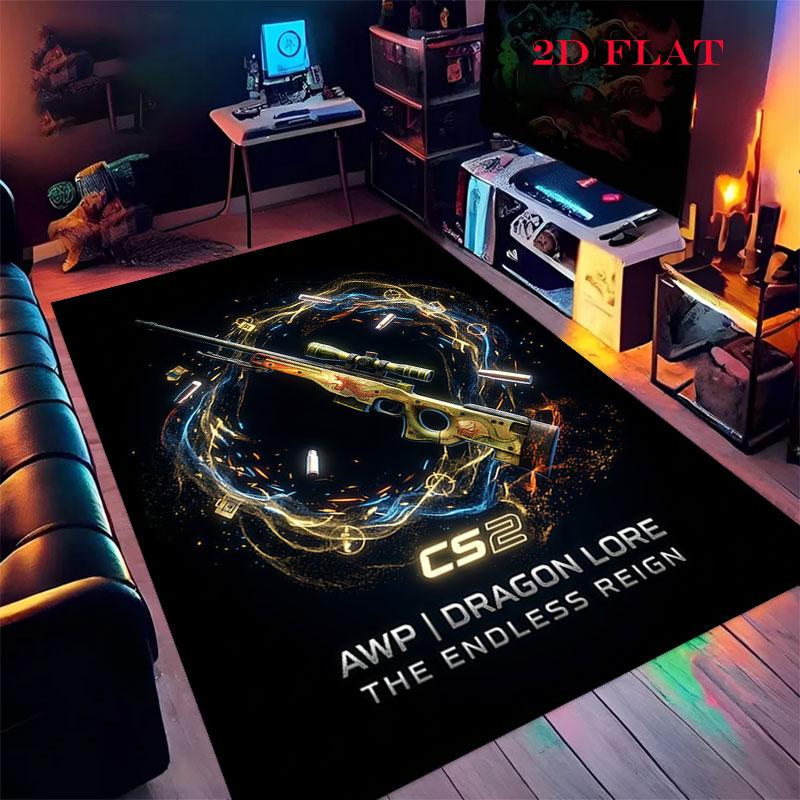 csgo2 Carpet Rug for Living Room Bedroom Home Sofa Decoration,Kids play Nonslip Floor Mat