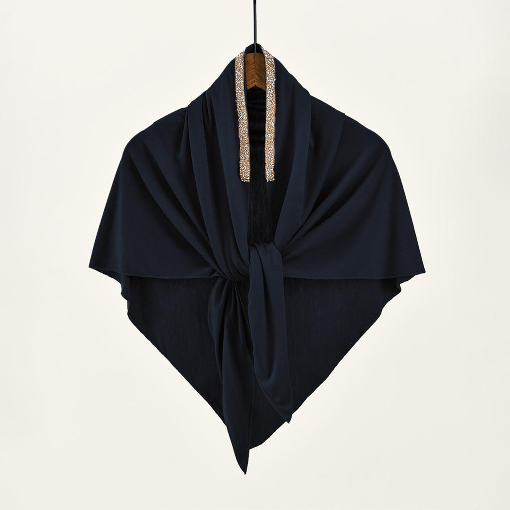 Diamond Modal Jersey Hijab Triangle Scarf Woman Muslim Hijab Shawls Ladies Soft Wraps Solid Color Islamic Headband Turban