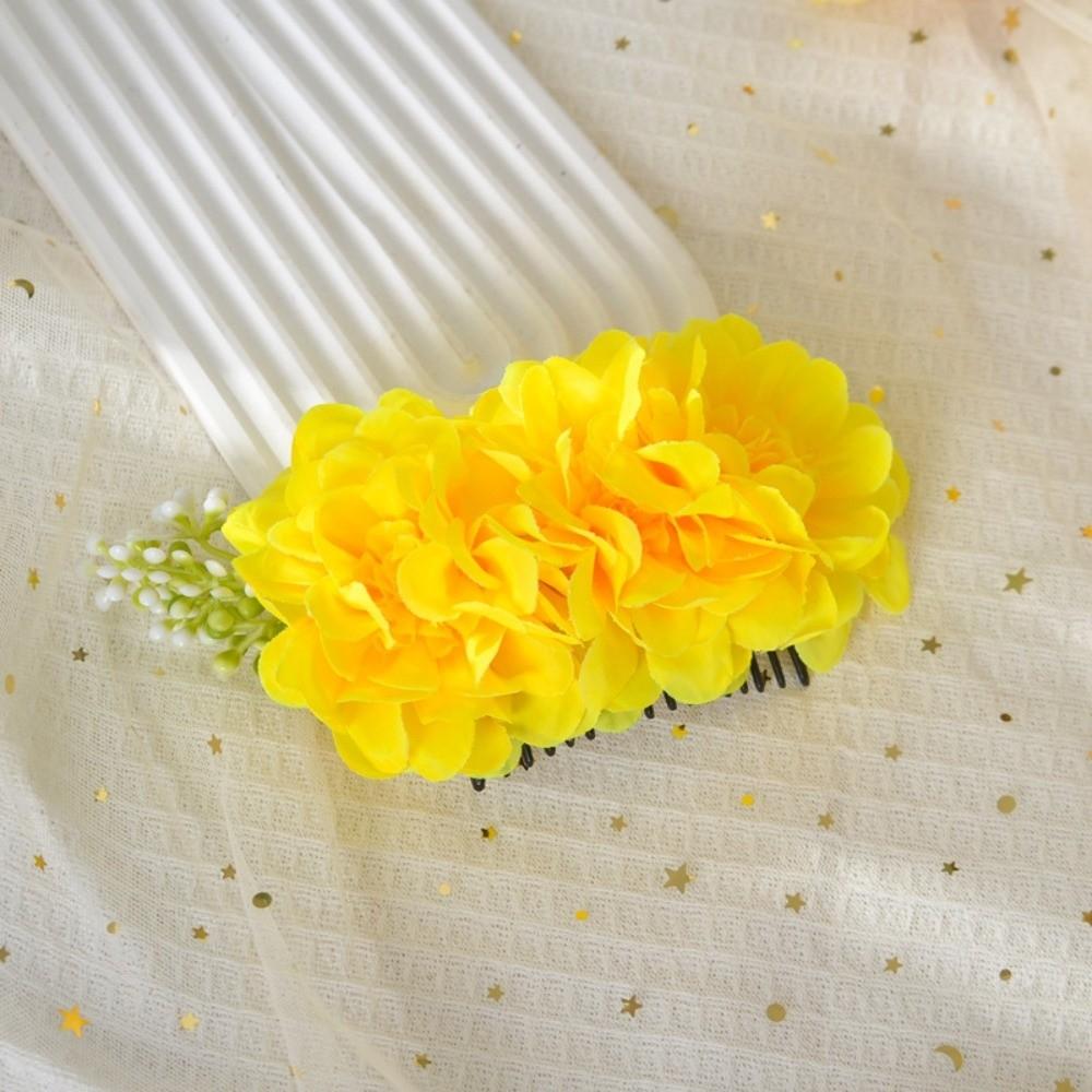 Thai Style Flowers Hairpin Sweet Chignon Hair Clips Hair Accessories Floral Hair Comb  Daily