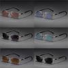 6PCS Premium Rimless Rectangle Sunglasses Set – Metal Frame, UV400 Protection, Fashion for Men & Women, Perfect for Street