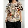 Women's Short Sleeve Crew Neck Digital Printed Women's Casual T-Shirt
