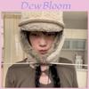 Snowy Winter Beanie Hat With Foldable Sheep Wool Earmuffs For Men And Women