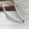 Round strong light artificial blue blood Australian white pearl necklace, cold with colored silver blue light collarbone chain