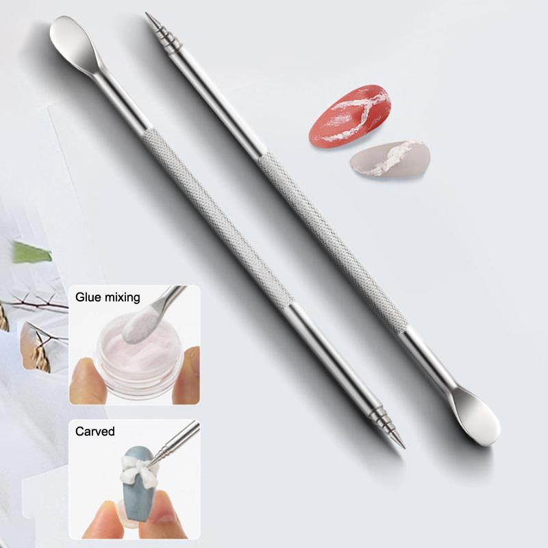 Caneta Esculpida para Nail Art de Ponta Dupla 12,5cm Multifuncional Mistura Gel Polonês Caneta Construtora de Unhas DIY Escultura de Flores 3D Pincel