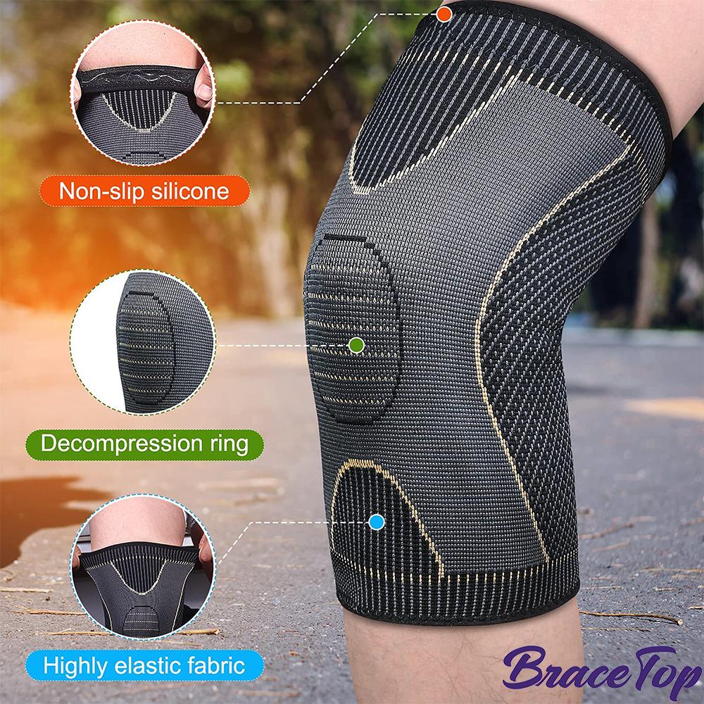 1 Stück Kupfer Kniebandage Ärmel für Unisex Arthritis Schmerzlinderung & Unterstützung, Kompressions-Knieärmel für Knieschmerzen