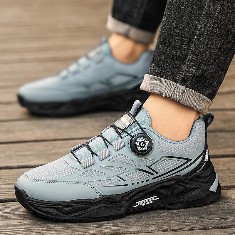 Side rotating buckle low-top soft-soled cushioning sneakers outdoor non-slip and wear-resistant mountaineering shoes comfortable off-road hiking shoes