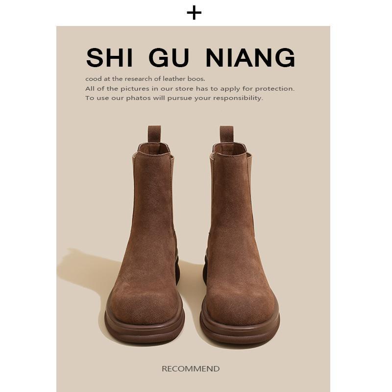 

6119-1 Frosted Chelsea Martin Boots Women s Rhubarb Boots 2025 New Autumn and Winter Premium Short Boots 40