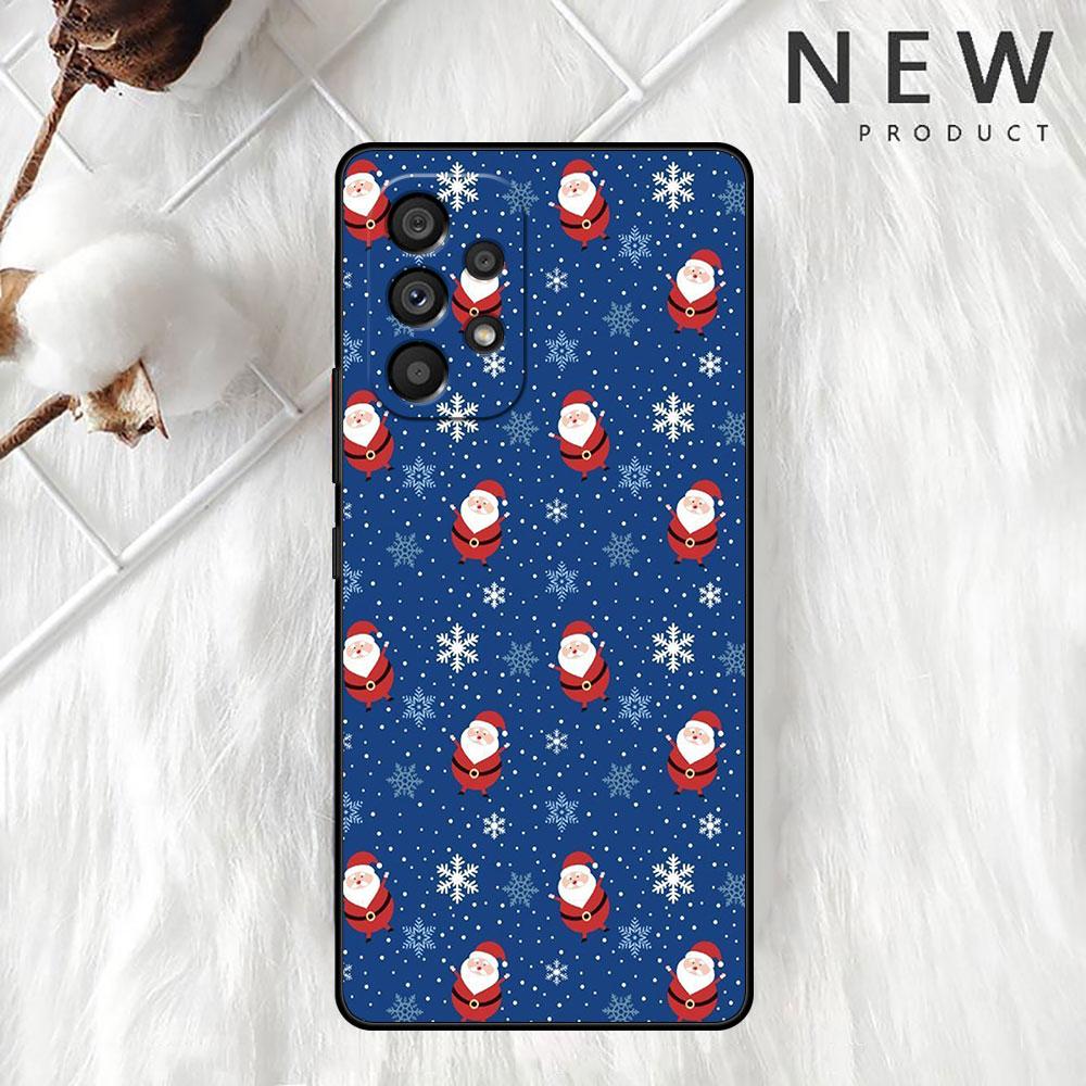 Christmas Santa Claus Case For Samsung Galaxy A52 A12 A51 A53 A33 A71 A32 A31 A21 A01 A11 A22 Black TPU Phone Shell
