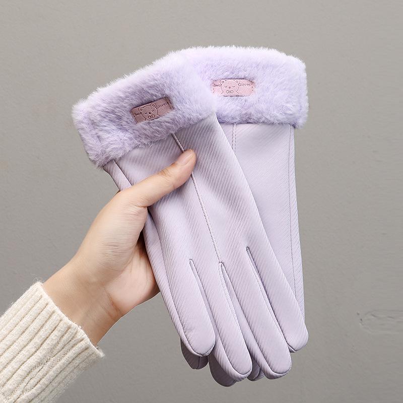 Women's Winter Touchscreen Fleece-Lined Water-Repellent Cycling Gloves