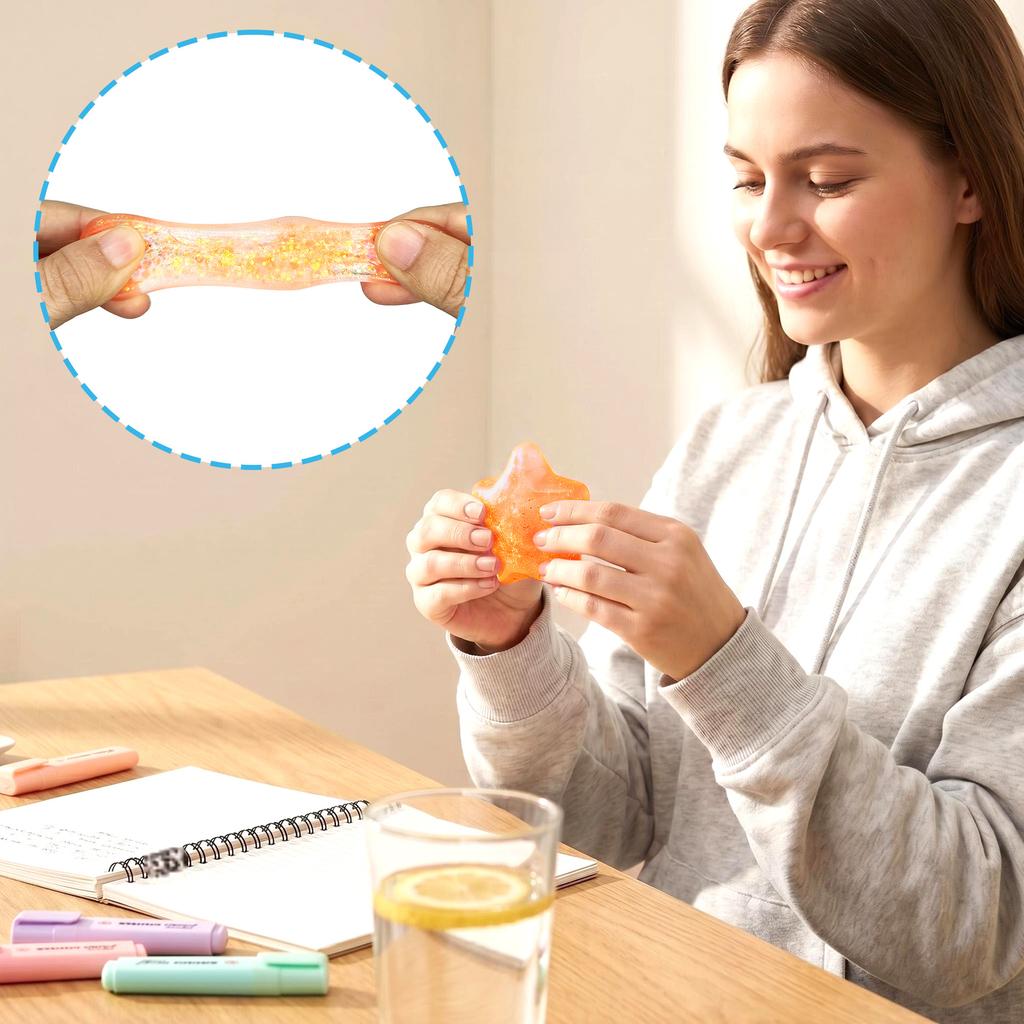 Star Shaped Slow Rebound Stress Relief Balls Soft Squishy Sensory Toys for Adults and Kids Durable Material for Hand Exercise and Anxiety Relief