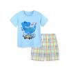 Summer 2026 Boys' Plaid Dinosaur Print Shorts Set - European & American Style Two-Piece