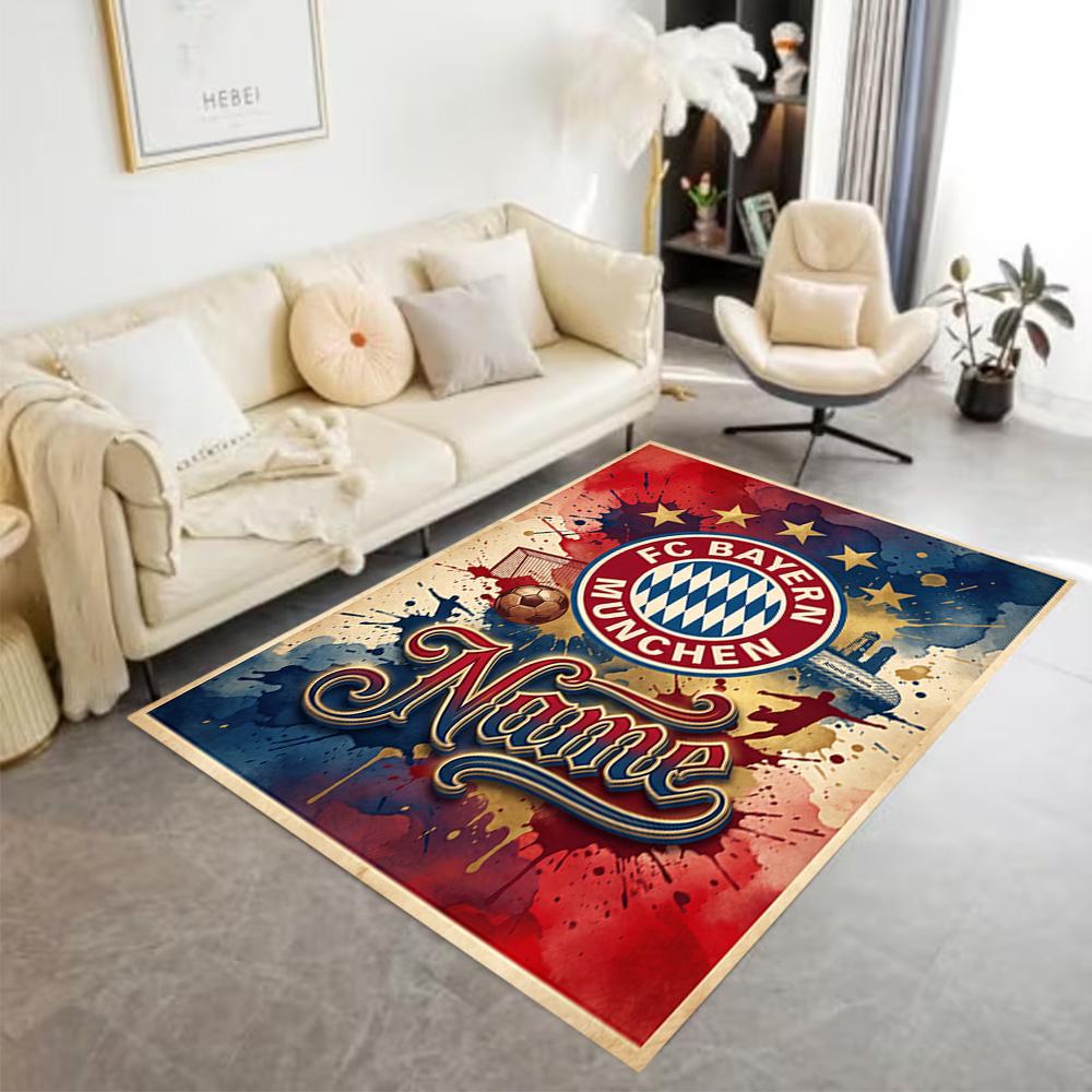 FC Bayern München Fan Art Teppich Design für Studentenwohnheim Küche Esszimmer Spielzimmer Rutschfester Teppich Anime Büro Dekoration Geburtstags-/Weihnachtsgeschenk