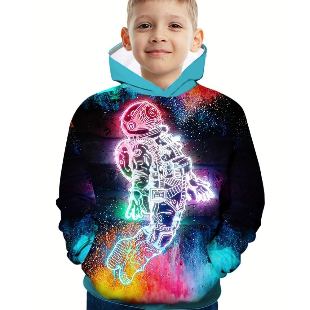 Cooler Gamepad-Print Jungen Casual Langarm Hoodies Jungen Sweatshirt Herbst Frühling Hoodie Tops Outdoor Bunte Kinderkleidung