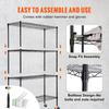 Storage Shelving Unit with Wheels, 4-Tier Adjustable, 700 lbs Capacity, Heavy Duty Garage Shelves Metal Organizer Wire Rack, Black, 47.2" L x 17.7" W