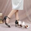 Fashion Wedding Shoes 2025 More Than Pearl Pointed Fine Heels With A Line Buckle High Heels Sexy Satin Single Shoe Women Pumpls