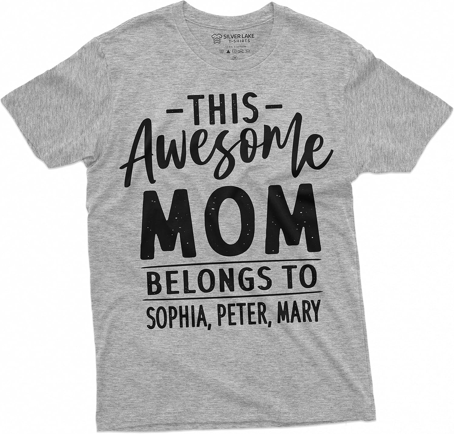

Womens Customizable Grandma Mom T-Shirt This Nana Mother Belongs Your Names Custom Tee 5XL різнокольоровий