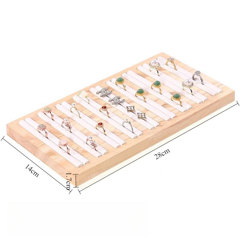 Wooden Jewelry Display Tray Jewellery Earrings Trinket Displays Pallet Counter Rings Showcase Salver Jeweler Ring Organizer Tray