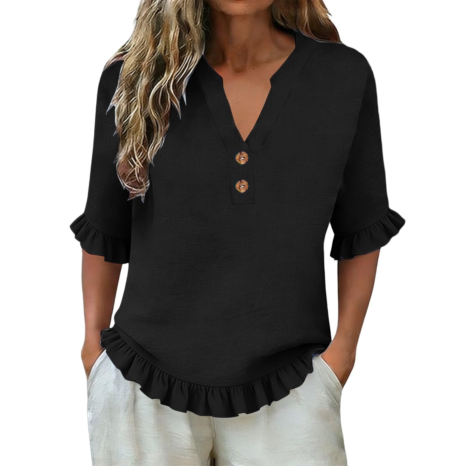 

Women s casual short-sleeved blouse XL чорний