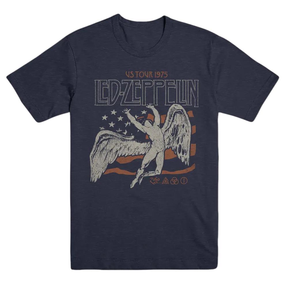 Rock Band Led Zeppelin Tshirt Unisex and Women Summer Gothic Y2K Clothing Fashion Casual Round Neck Short Sleeved Top Streetwear