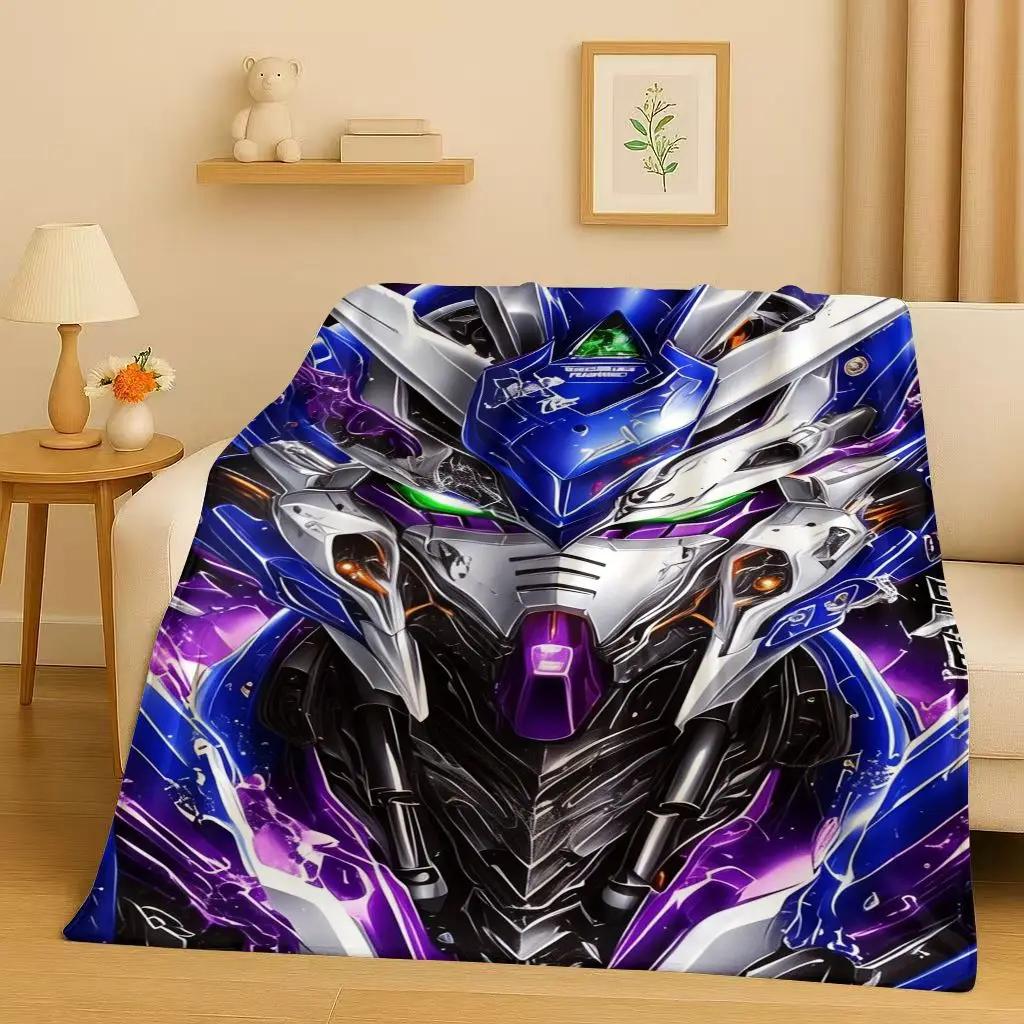 3D Gundam Cartoon Robot Christmas Gift Flannel Blanket,Ultra Soft Warm Plush Throw for Home Bedroom Bed Sofa Cover Office