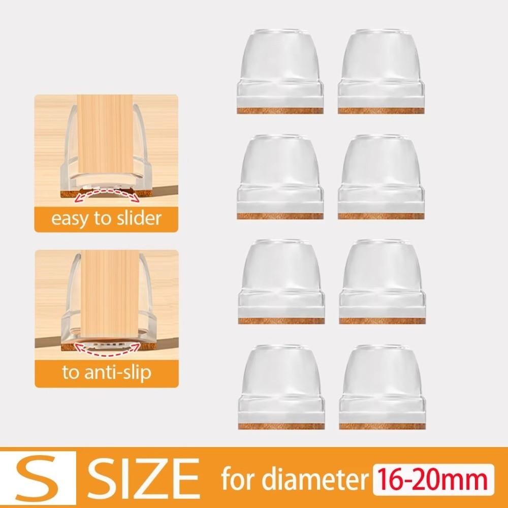 8PCS Floor Anti-Scratch Chair Leg Pad Chair Slider Thickened Chair Leg Cover Silent Non-slip Floor Anti-Scratch Cover