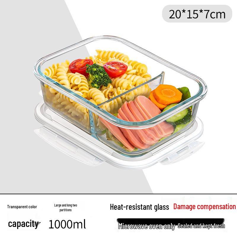 Ciotola Bento in Vetro per Microonde - Resistente alle Alte Temperature, Grande Capacità, Pranzo Ermetico