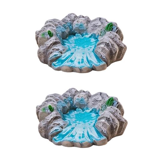 2 szt. Miniaturowa kamienna statua Żywiczne modele sztucznych skał do materiałów do dioram Krajobraz z miniaturowymi pociągami Kolejowy stół piaskowy Akcesoria do ogrodu zen