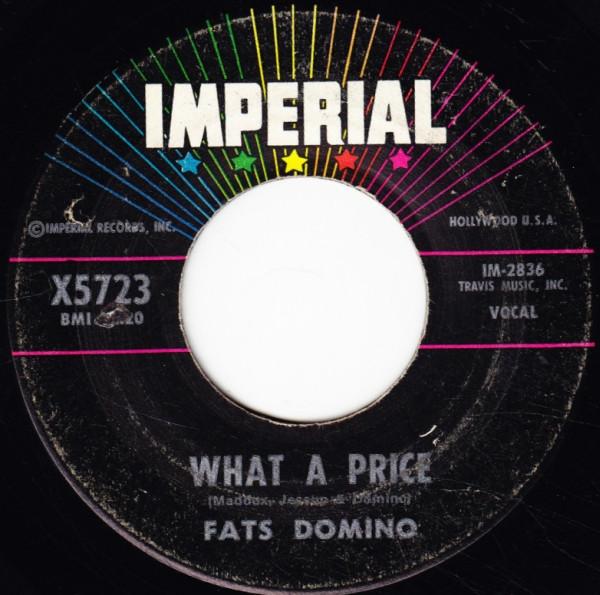 

7-дюймовая пластинка FATS DOMINO - Какая цена X5723 Imperial 1961 США Рок Б/У