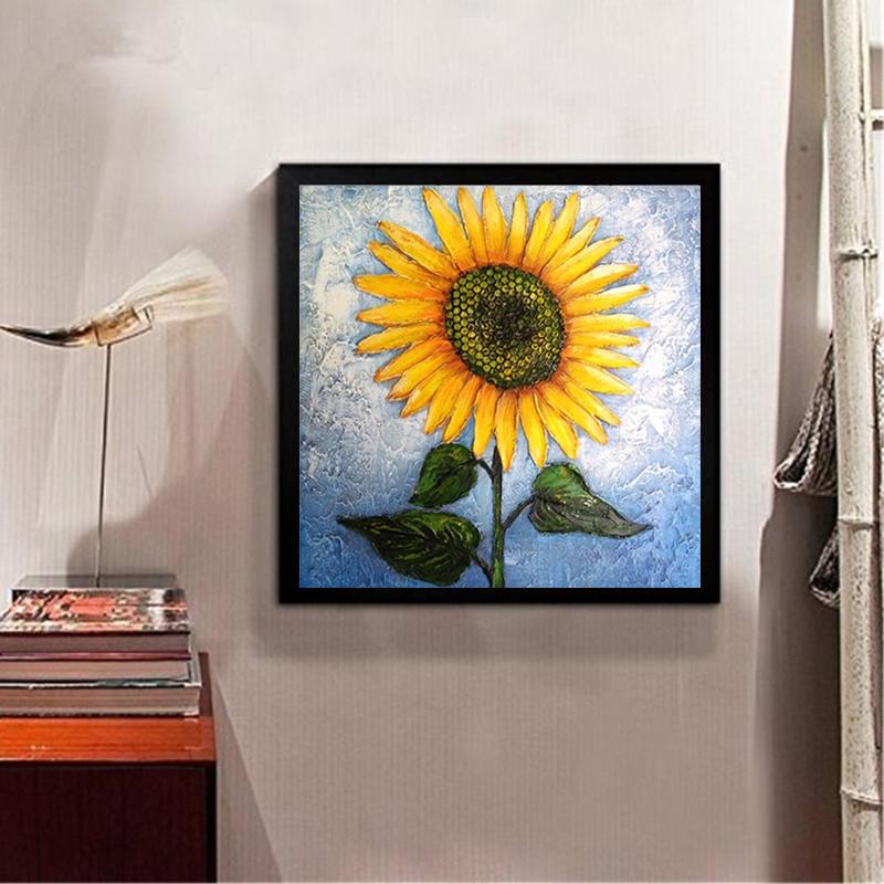 DIY 5D Diamond Embroidery Sunflower Flowers Handcraft Rhinestone Pasted Mosaic Home Decoration