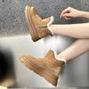 Women's Snow Boots Flat-soled, Warm Winter Women Boots Large-sized Ankle and Short Boots Female