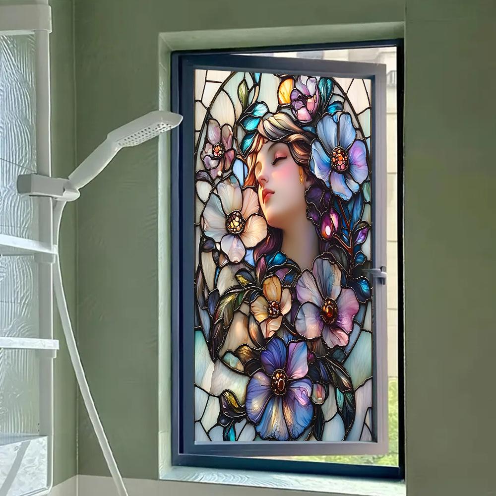 Schönheitsrelief Blume Zuhause Glasfenster Verschönerung und Dekoration Statische Elektrizität Fensteraufkleber
