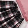 New Girls Autumn and Winter Fake Two-piece Sweatshirt Plaid Skirt Suit