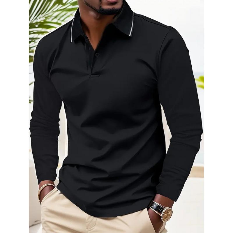 2026 New Men's Hot-selling New Long-sleeved POLO3D Digital Printing Simple Versatile Lapel Casual POLO Shirt
