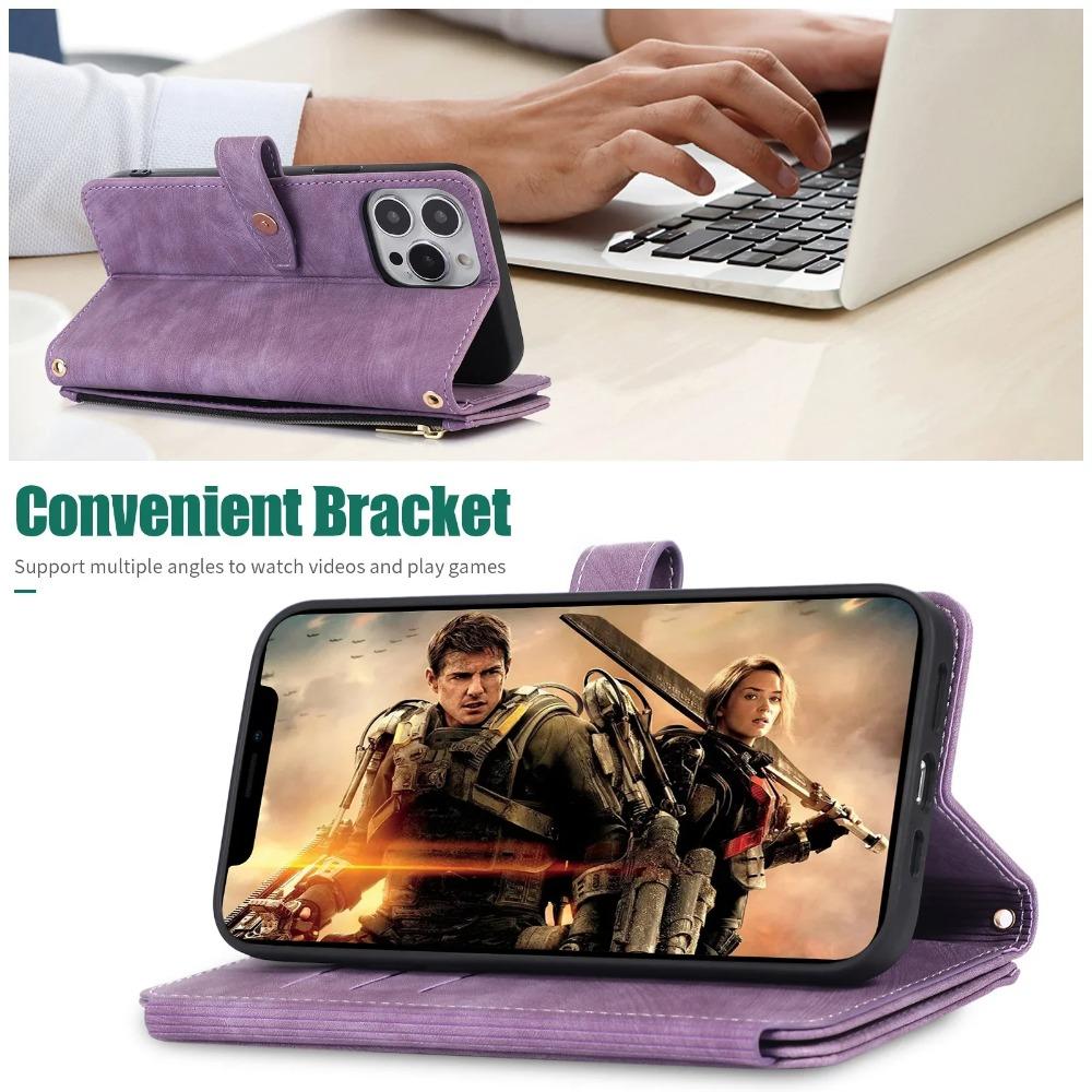 Crossbody Lanyard Kartensteckplatz Brieftasche Flip Case für iPhone 15 14 13 12 11 Pro Max Mini X XS 8 7 Plus SE 2020 2022 PU Lederhülle