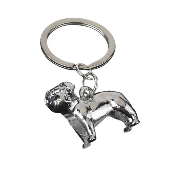 

Keychain Pendant French Bulldog Charm Zinc Alloy Key Holder Three-dimensional Dog Charm Keyring Backpack Accessory C