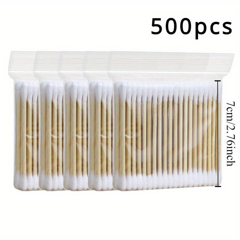 double pointed cotton swabs 7cm/2.75in, used for makeup removal, ear cleaning, and precise application, cotton swabs double round head design