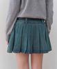 Cool Kitten Pleated Denim Mini Skirt (Blue)