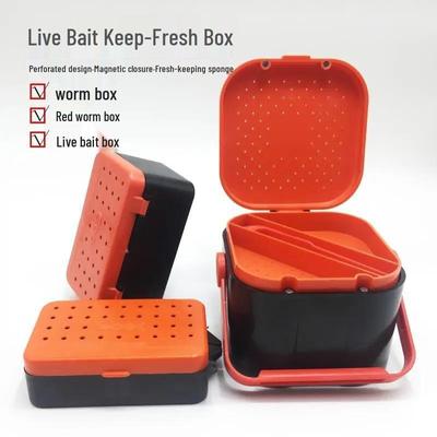 New 0.32 Red Worm Box: Moisturizing, Multifunctional, Large-Size Bait Box for Earthworm Preservation In Rock Fishing