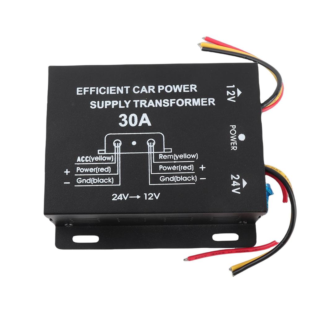 30A Car Power Converter Inverter 24V to 12V Durable Multi-Protection