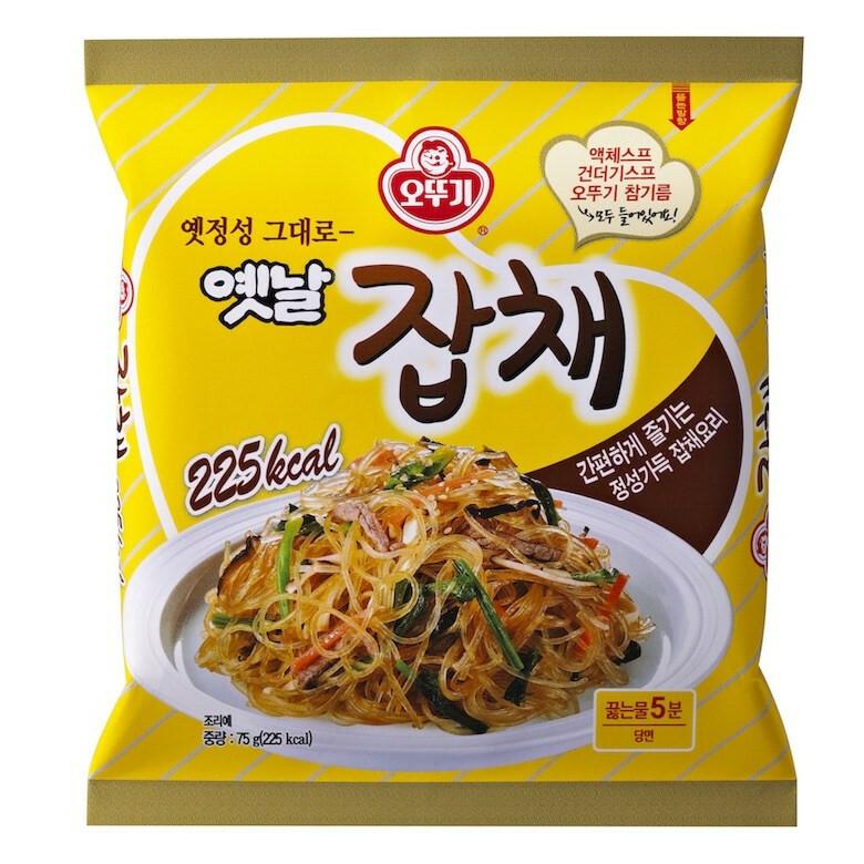 Ottogi Korean Japchae Stir-fried Glass Noodles and Vegetables Cook in 5mins / Korean Noodles, Kfood, Authentic Korean Food 75g x 2ea