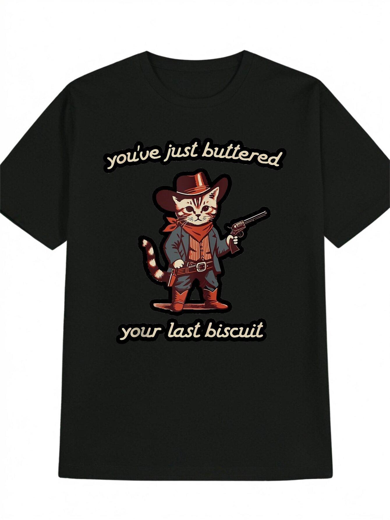 Funny Fashion Summer Short-Sleeve Black T-shirt with Retro Black Humor S