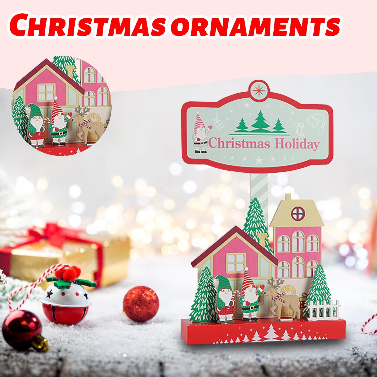 

Рождественское деревянное украшение для домашнего стола, Санта, снеговик, лось, гном, праздничное украшение для атмосферы One Size