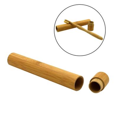 Taşınabilir Bambu Diş Fırçası Tüpü Kılıfı Tutucu Seyahat Kamp Banyo Aksesuarı