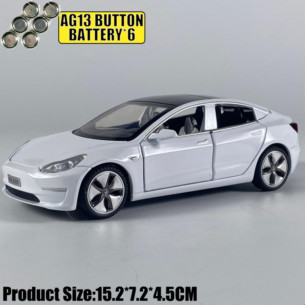 1:32 Model 3 Mid-size Luxury Sedan Alloy Metal Diecast Model Car Simulation Miniature Holiday Present & Home Trendy Ornament Toy