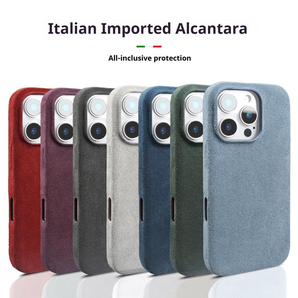 Magnetic Alcantara Suede Phone Case for iPhone 17 Pro Max Air 17 16 Pro 15 14 Plus 13 12  All-inclusive Wireless Charging Cover