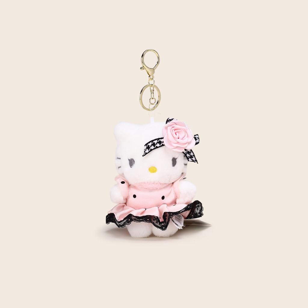 Hello Kitty Stuffed Toy Keychain With Flower And Lace Dress Decoration For Collectors