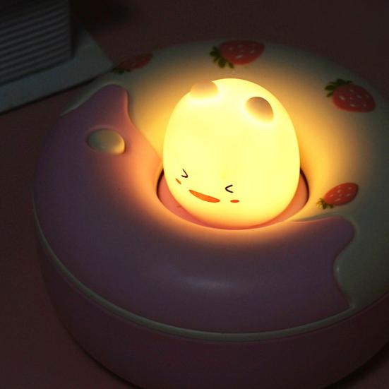 Donut Design Small Table Lamp 360 Degree Flexible Neck LED Soft Light No Flicker Eye Protection USB Powered Reading Night Light