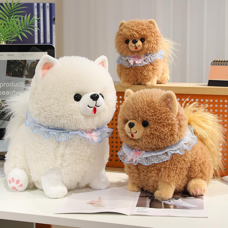 Cute Pomeranian doll plush toy puppy dog doll children accompany soothing rag doll birthday gift