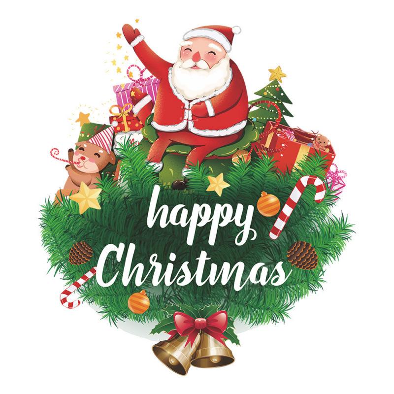 New Style Christmas Santa Claus Holiday Wall & Glass Stickers for Home Decoration